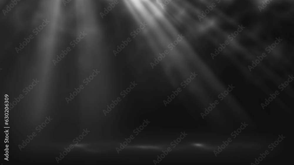 Volumetric light rays background loop, looping god rays backdrop with smoke