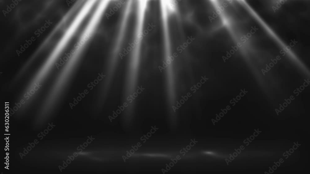 Volumetric light rays background loop, looping god rays backdrop with smoke