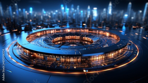 Background of futuristic circuits. Abstract data centre  server  internet  and speed motion graphic. HUD tunnel in the future