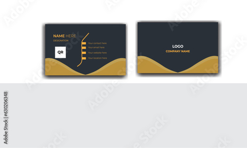 corporate business card  with modern shape and both side design. vector  illustration template.