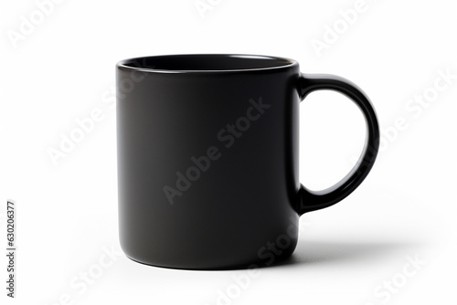 Simple black mug on white background