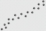 Animal Paw Track - Black Vector Icons Isolated On Transparent Background
