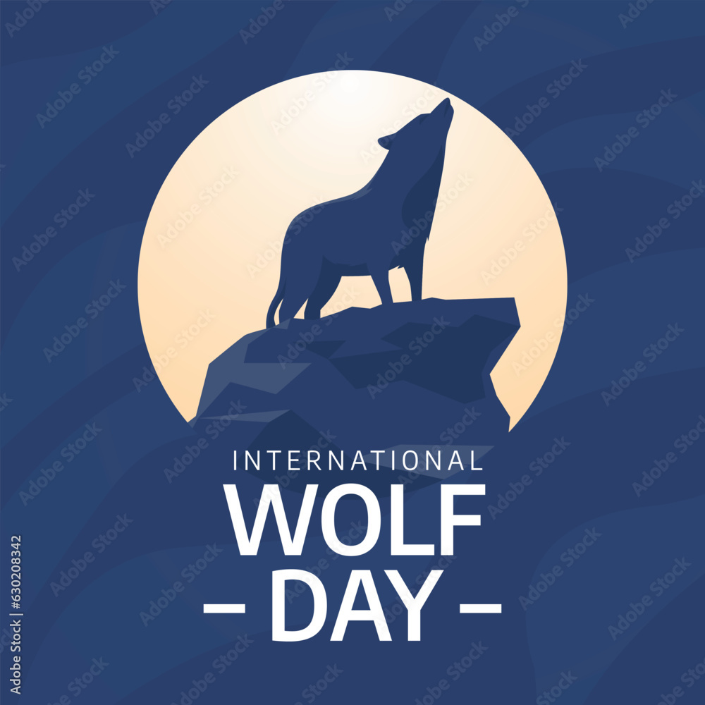 vector graphic of International Wolf Day good for International Wolf