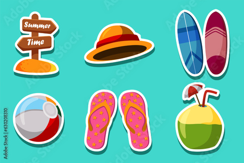 Summer Holiday Sticker Elements