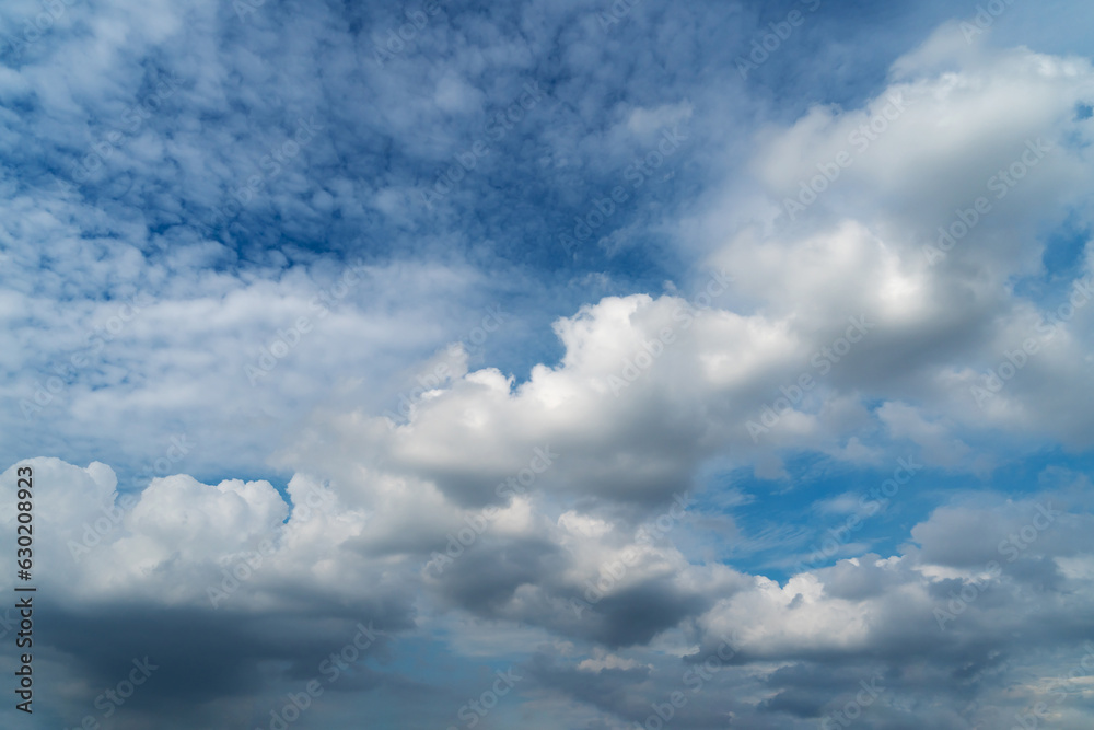 Blue sky with cirrus cloud. It's clearing day and good weather in the morning