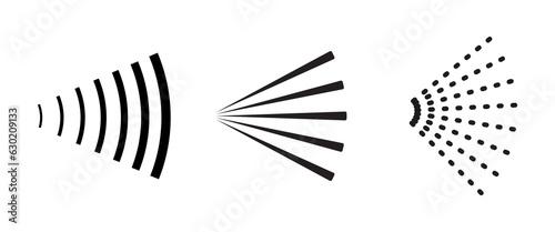 Spray icon set. Water drop hairspray. Gas cloud