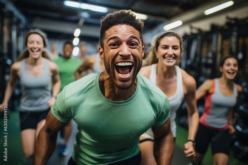 Fitness Class Engaging In Partner Exercise, Generative AI Fitness Class Engaging In Partner Exercise, Generative AI