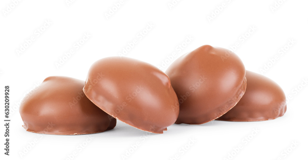 Puffy marshmallows on background isolated