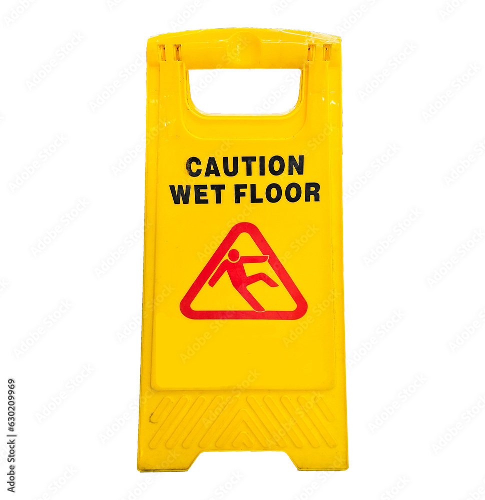 Caution Yellow Caution Wet Floor Signs, Safety Sign Frame Birght Yellow