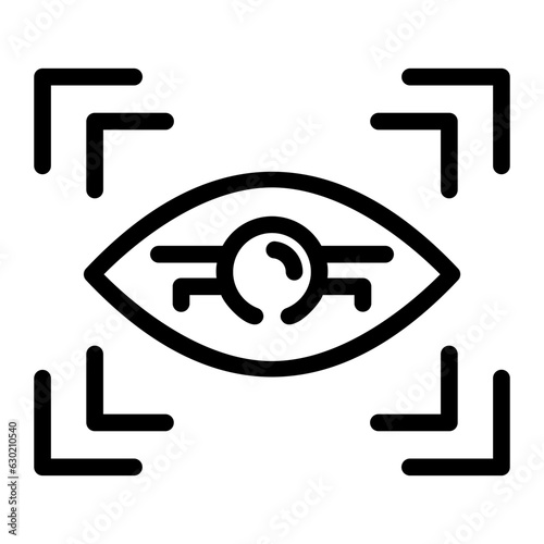 eye recognition Line Icon