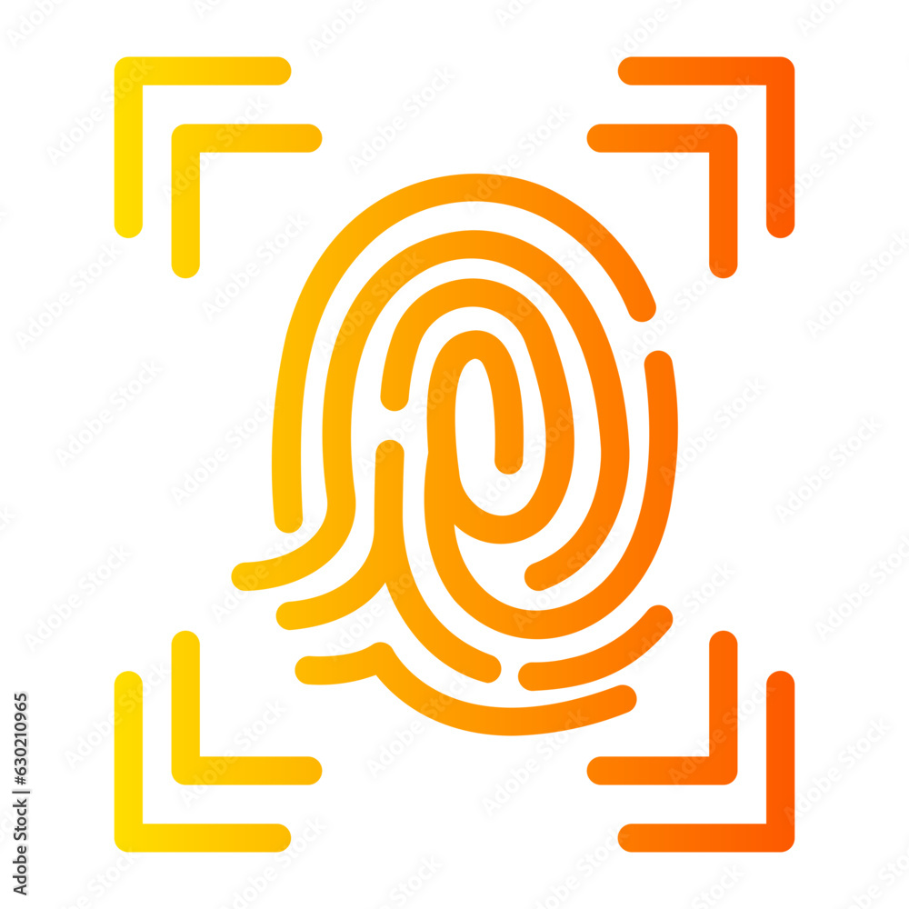 fingerprint Line Gradient Icon fingerprint Line Gradient Icon