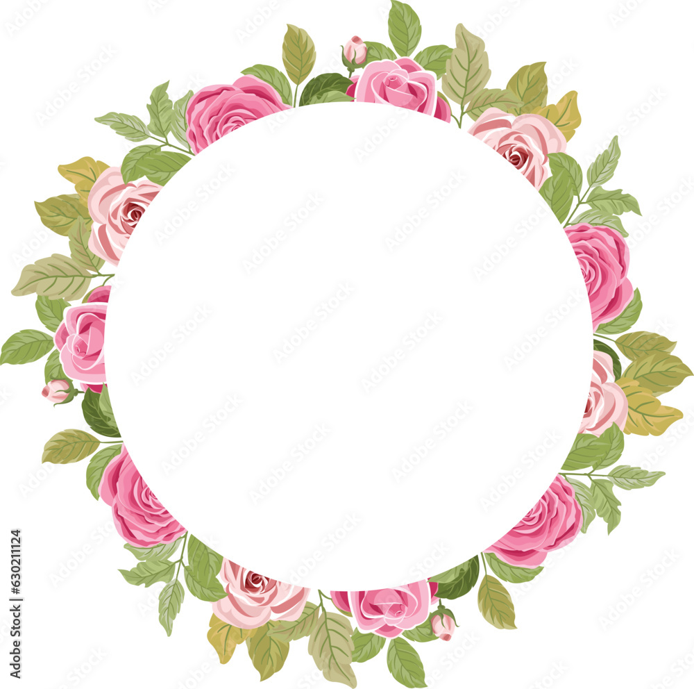 floral wedding frame with pink rose bouquet and leaves floral wedding frame with pink rose bouquet and leaves