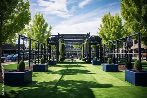 Gyms Outdoor Functional Fitness Area, Generative AI 