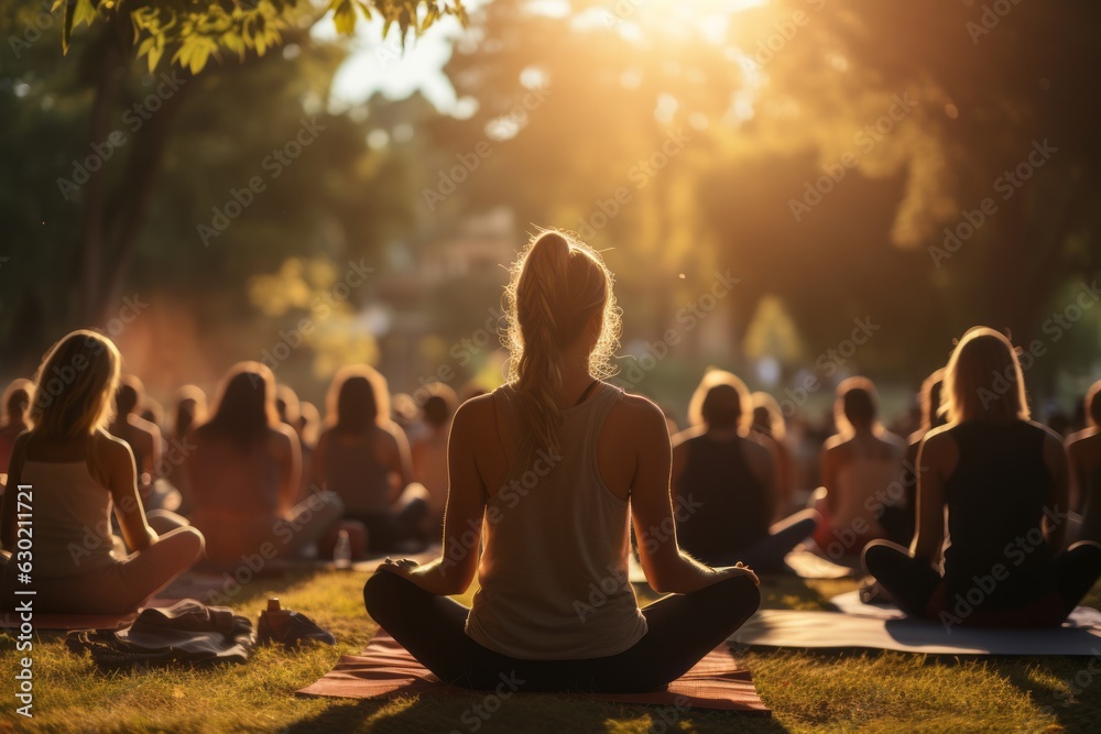 Gyms Outdoor Yoga Session In A Park, Generative AI