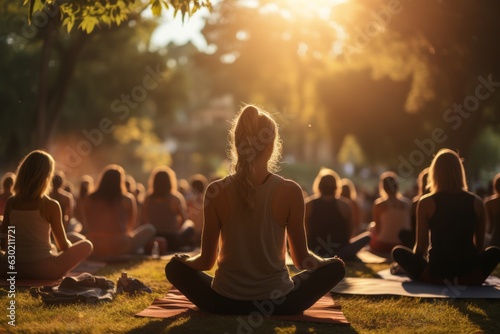 Gyms Outdoor Yoga Session In A Park  Generative AI