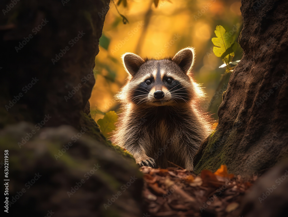 Raccoon in its Natural Habitat, Wildlife Photography, Generative AI ...