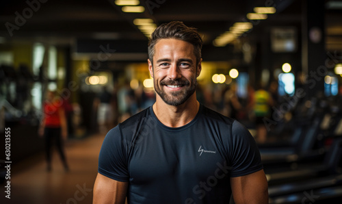Gym Workout Coaching: Portrait of Fitness Personal Trainer