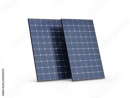 Two isolated solar panels - 3D illustration