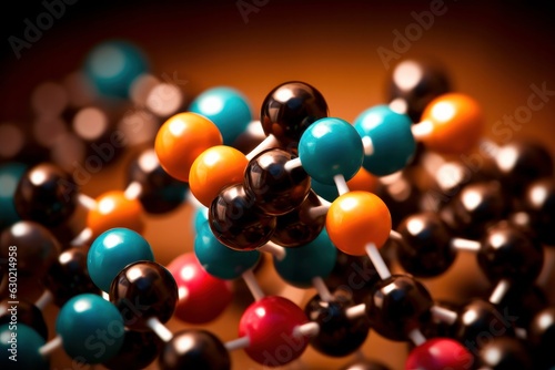 close up of Molecular structure model. Science Molecule, Molecular DNA Model Structure, business teamwork concept