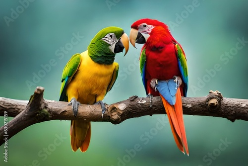 living parrots kiss generated by AI tool                               
