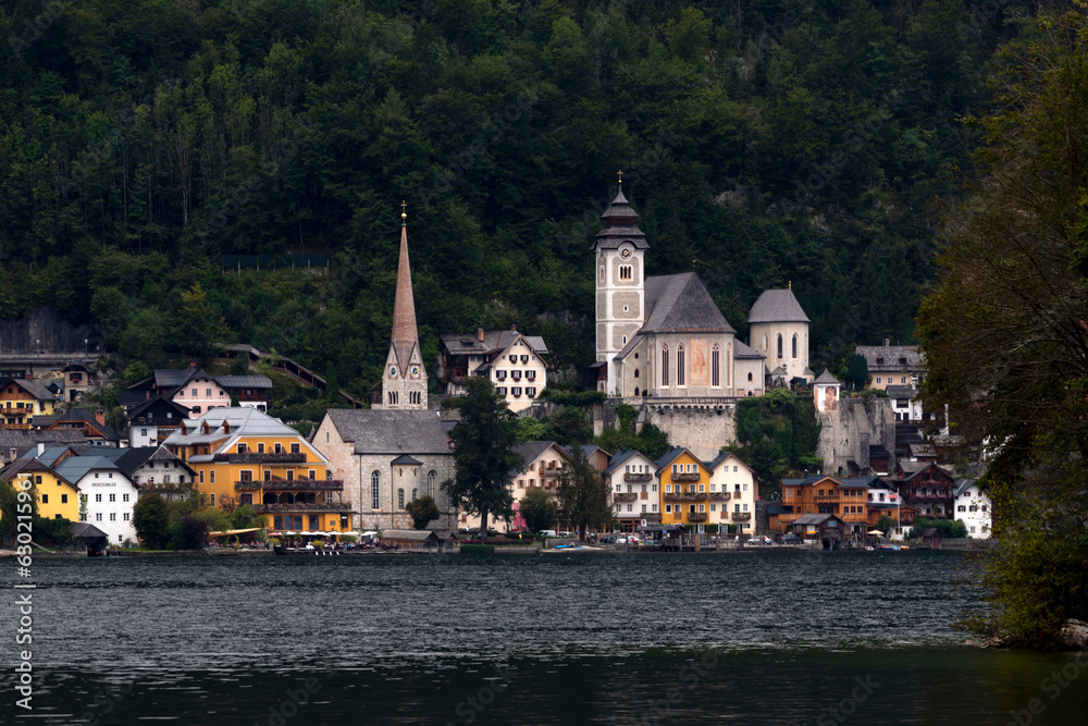 landscape photography of Hallstatt, Hallstatt is a village on Lake Hallstatt's western shore in Austria's mountainous Salzkammergut region 