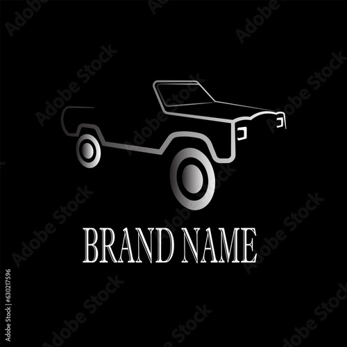 black white simple car logo design