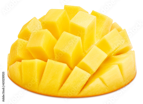 Sliced mango fruit isolated on white background