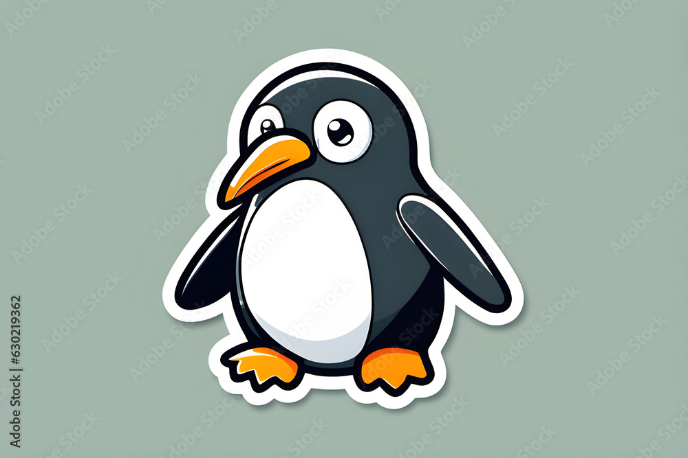 Naklejka premium round penguin. Generative AI