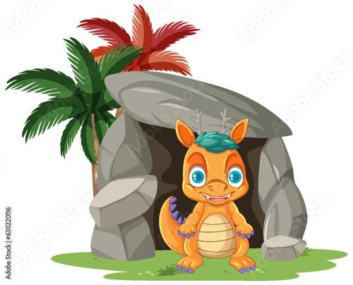 Cute Baby Dragon in Cave
