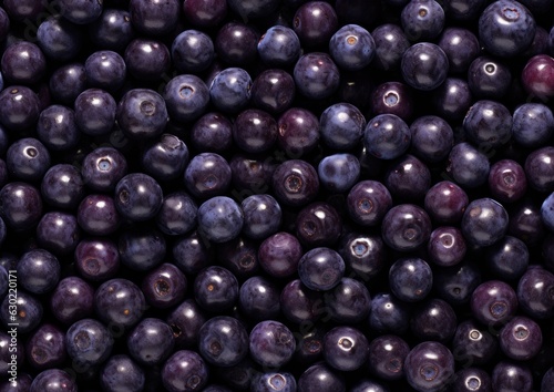 Professional photography of Pattern of Huckleberries fruits. Generative AI