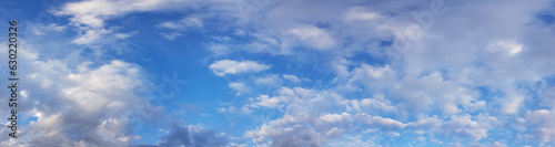 Fototapeta Naklejka Na Ścianę i Meble -  White cumulus clouds on blue sky, nature background