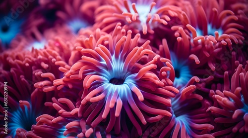 Fototapeta Naklejka Na Ścianę i Meble -  anemone actinia texture underwater reef sea coral