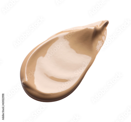 Swatch of liquid skin foundation isolated on white