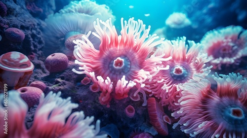 anemone actinia texture underwater reef sea coral © Tremens Productions