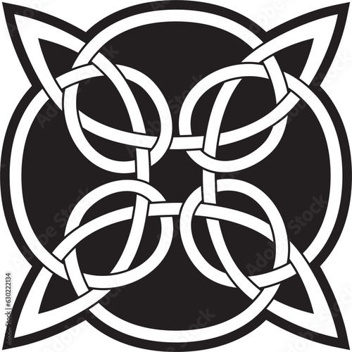 Vector black monochrome Celtic knot. Ornament of ancient European peoples. The sign and symbol of the Irish, Scots, Britons, Franks.