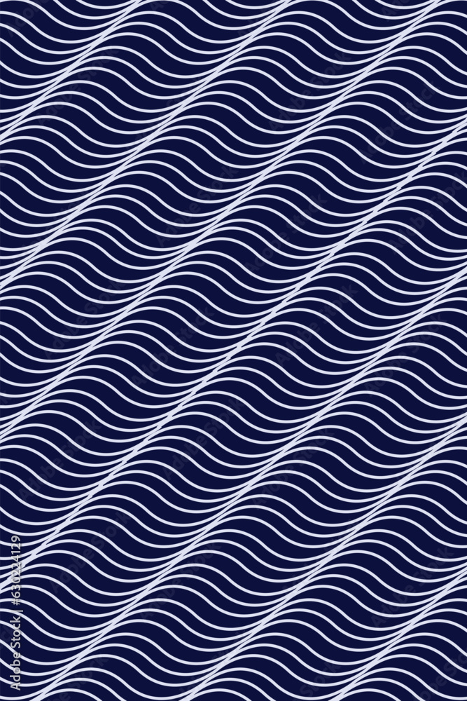 Wavy pattern with white lines on dark blue background Wavy pattern with white lines on dark blue background