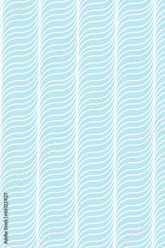 Wavy pattern with white lines on isolated blue background