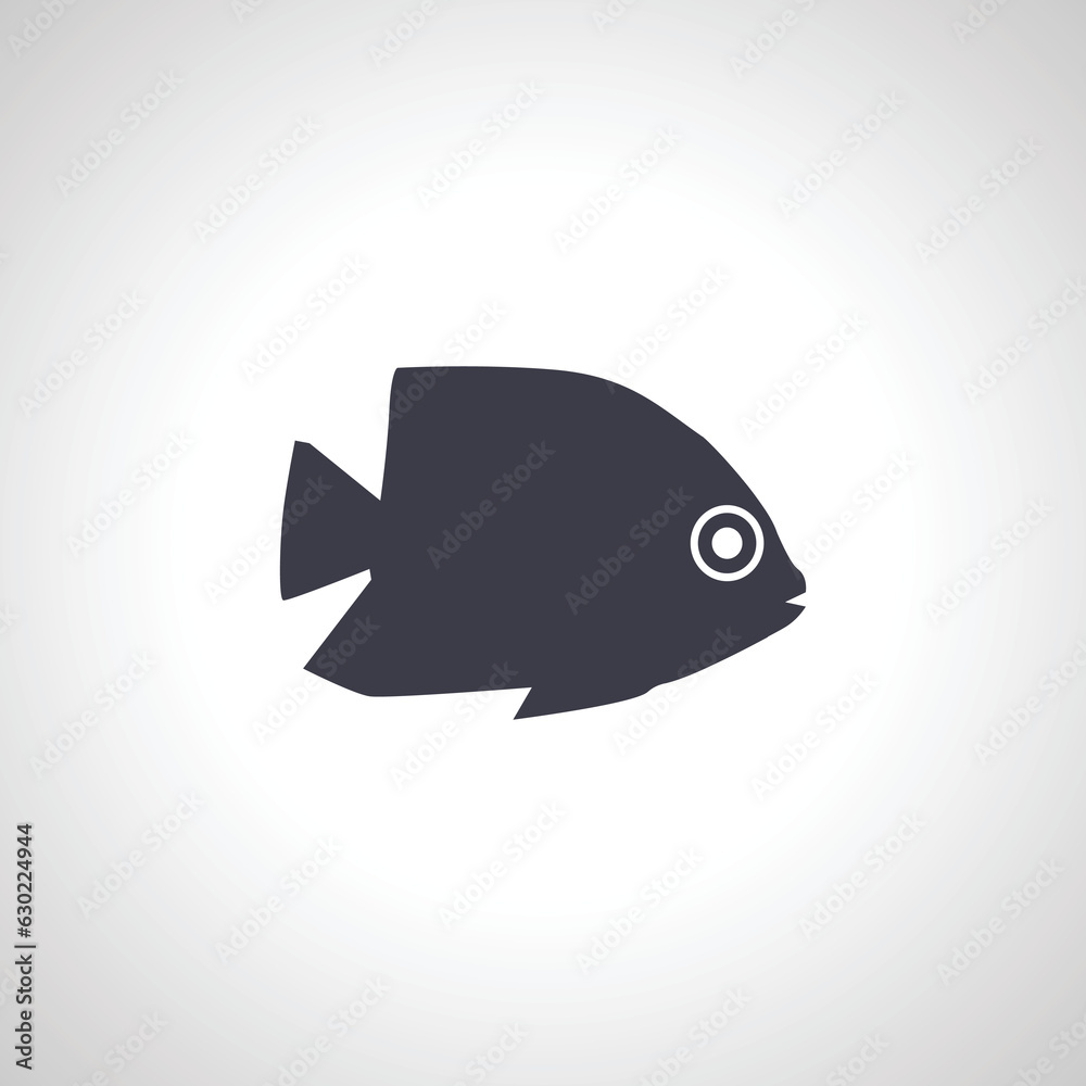 Obraz premium Fish icon, exotic fish isolated icon