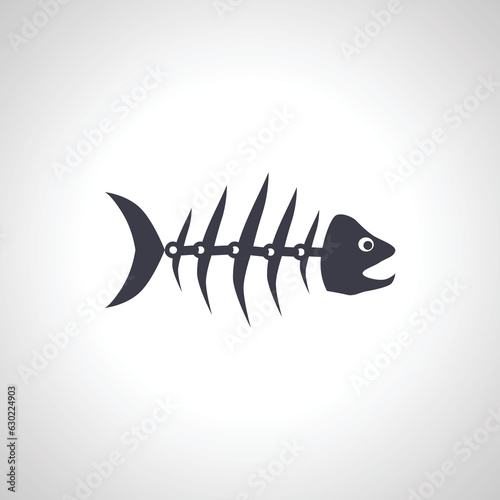 Fish bone icon. Fish bones isolated icon