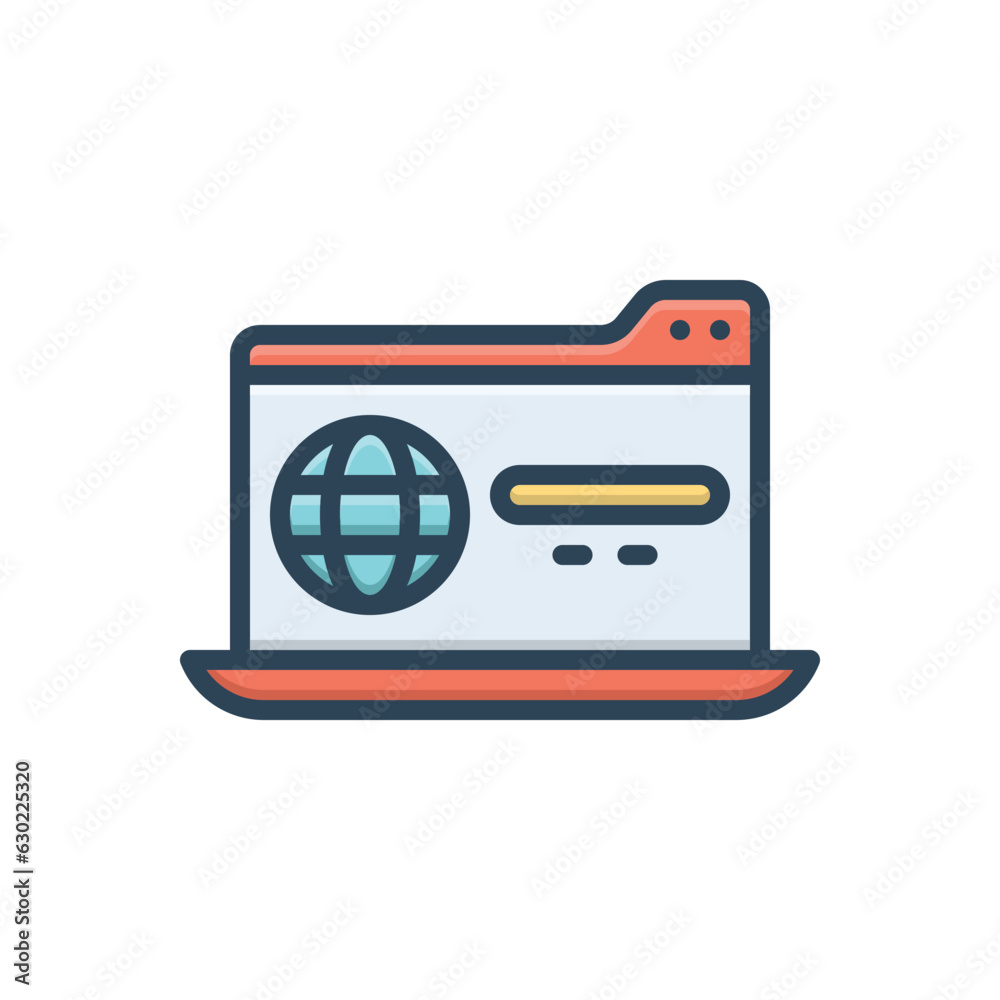 Fototapeta premium Color illustration icon for browser