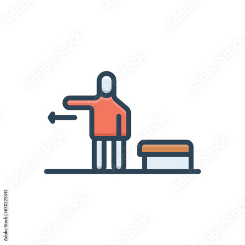 Color illustration icon for left