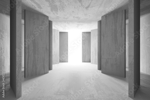 Abstract interior design concrete room. Architectural background