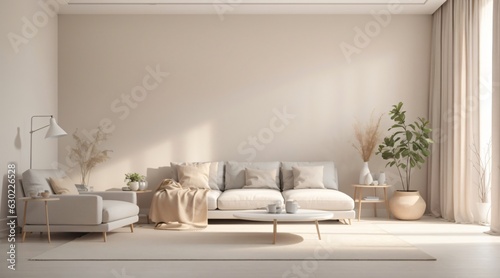 minimalist empty room with warm tone © saktiyudha