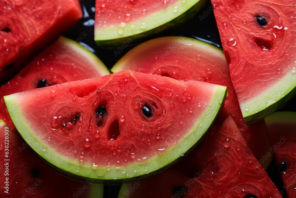 Cluster Of Juicy Watermelon Slices, Generative AI Cluster Of Juicy Watermelon Slices, Generative AI