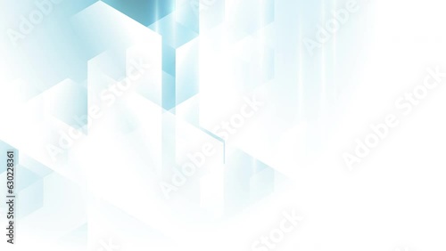 Abstract creative gradient light blue hexagon geometric shape motion background. Video animation Ultra HD 4k footage.