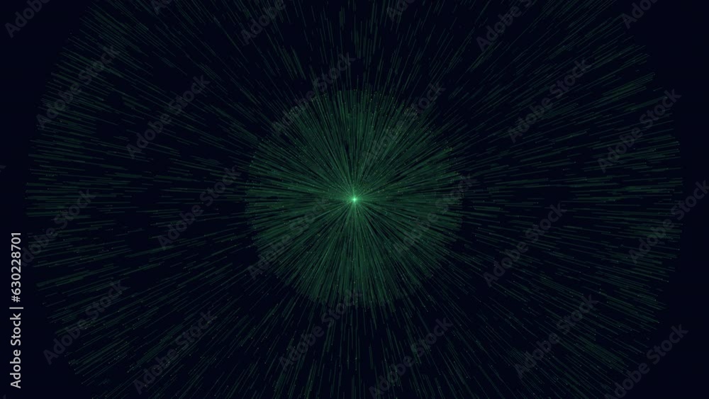 From the darkness of space, a laser-like green burst of light illuminated the void, creating an awe-inspiring and captivating display of beauty