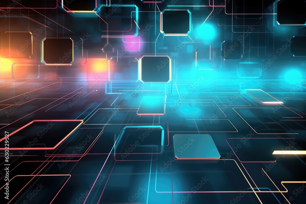 Geometric technology background design. Generative AI Geometric technology background design. Generative AI
