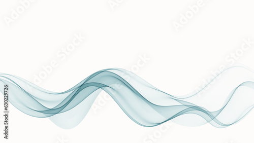 Abstract transparent wavy flow of smoky mint wave.