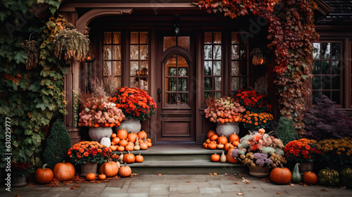 autumn decor house  exterior