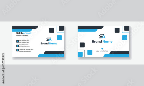 Curative and modern design template. Simple and corporate  business card layout.